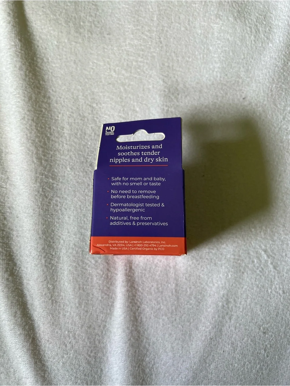 Lansinoh Organic Nipple Balm - Purple and Orange Box